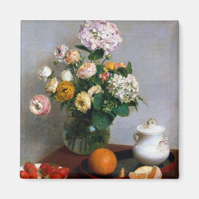 Blume und Obst, Henri Fantin-Latour Magnet (Vorne)
