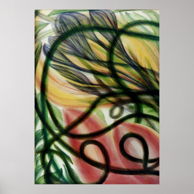 Blume und Obst von Georgiana Houghton Poster (Vorne)
