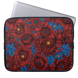 Blume und Orangenkäfer Laptopschutzhülle