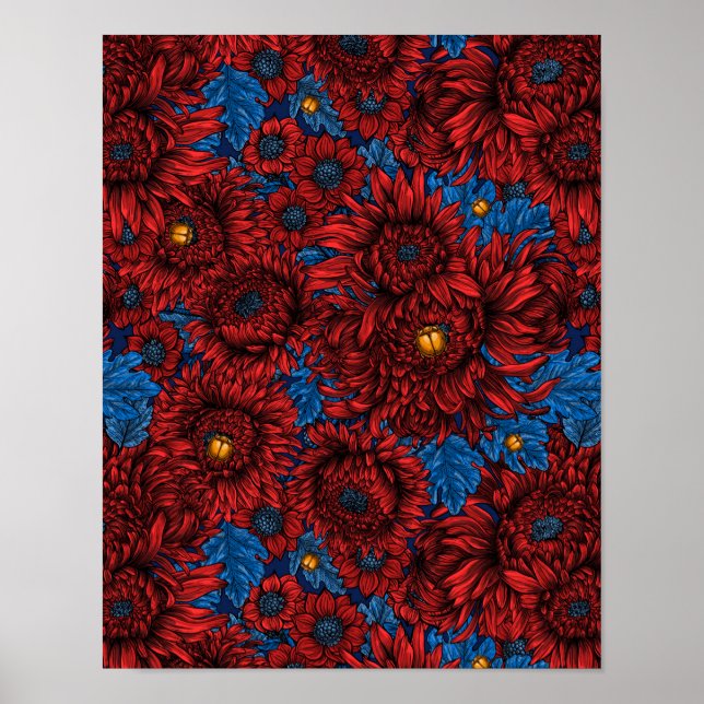 Blume und Orangenkäfer Poster (Vorne)