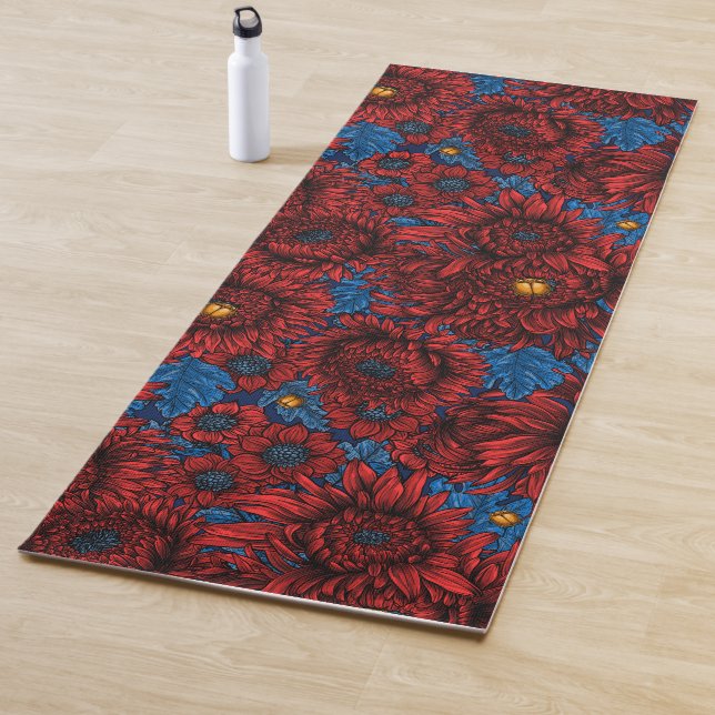 Blume und Orangenkäfer Yogamatte (Beispiel)