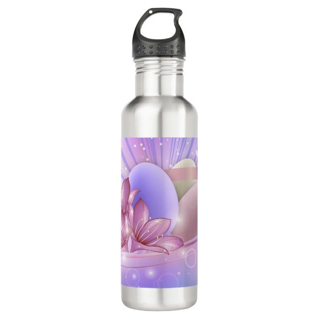 Blume und Ostern Edelstahlflasche (Vorderseite)