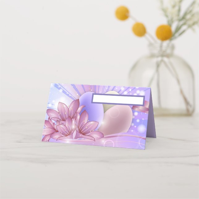 Blume und Ostern Platzkarte (Vorderseite)