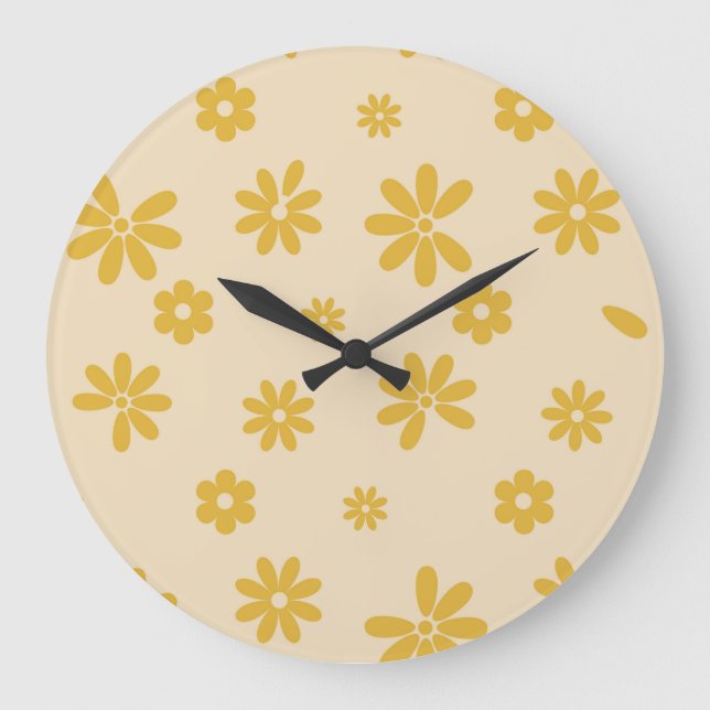 Blume und Petalen 11 Große Wanduhr (Vorderseite)