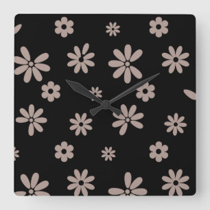 Blume und Petalen 14 Quadratische Wanduhr