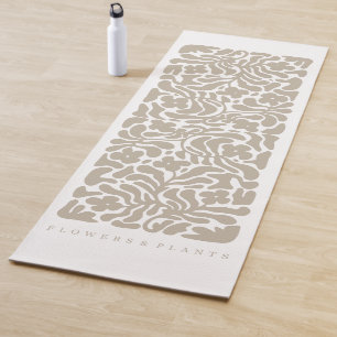 Blume und Pflanze Beige Yoga Mat Yogamatte
