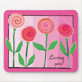 Blume und Pinks und Liebe Mousepad