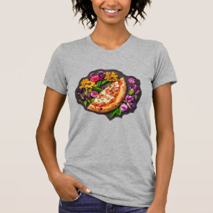 Blume und Pizza T-Shirt