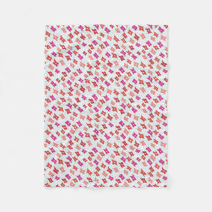 Blume und Polka-Punkte Fleecedecke
