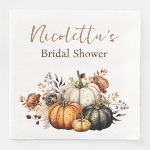 Blume und Pumpkins Herbst Serviette