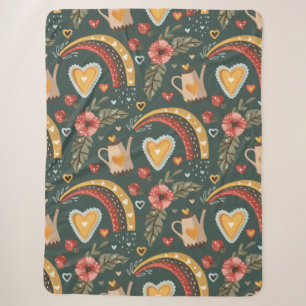 Blume und Rainbows Boho Pattern Sherpadecke
