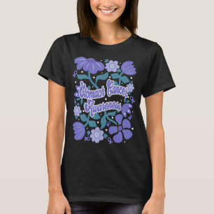 Blume und Ribbons zur Sensibilisierung für Magenkr T-Shirt