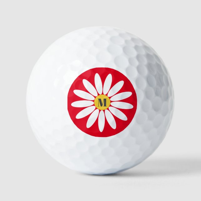 Blume und Rot Golfball (Vorderseite)
