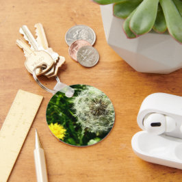 Blume und Samenkopf Schlüsselanhänger