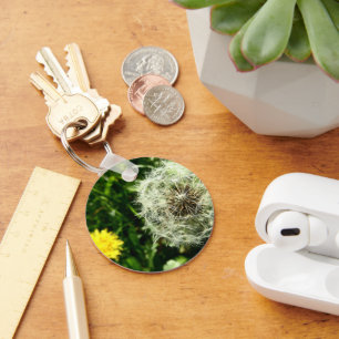 Blume und Samenkopf Schlüsselanhänger