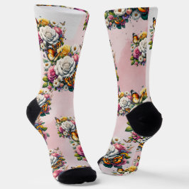 BLUME UND SCHALTFLÄDEN SOCKEN