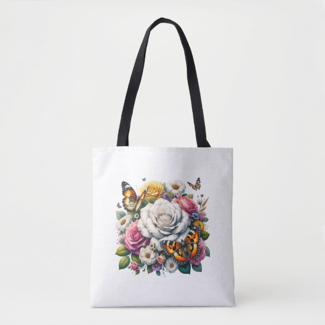 BLUME UND SCHALTFLÄDEN TASCHE (Vorderseite)