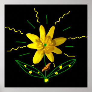Blume und Schmetterling Poster