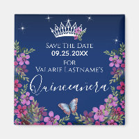 Blume und Schmetterling Quinceanera Save the Date