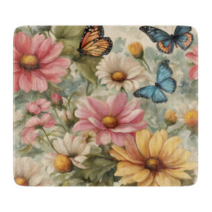 Blume und Schmetterlinge Art Work Cutting Board Schneidebrett