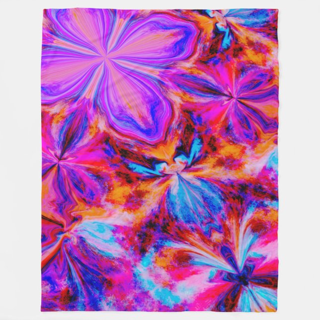 Blume und Schmetterlinge in Abstrakten Fleecedecke (Vorderseite)