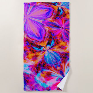 Blume und Schmetterlinge in abstrakten Strandtuch