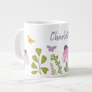 Blume und Schmetterlinge Individuelle Name Jumbo-Tasse