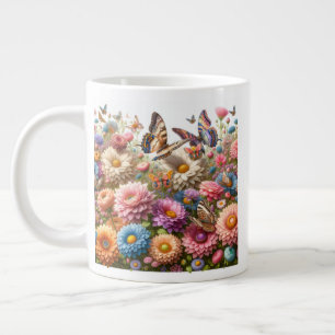 Blume und Schmetterlinge Jumbo-Tasse