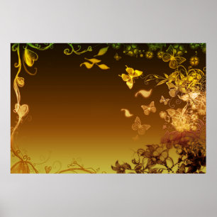 Blume und Schmetterlinge Poster