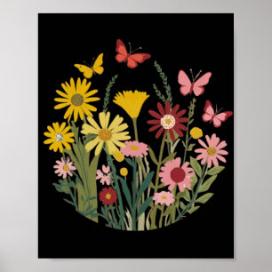 Blume und Schmetterlinge Poster