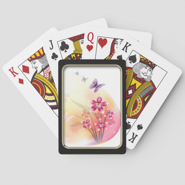 Blume und Schmetterlinge spielen Karten Spielkarten (Rückseite)