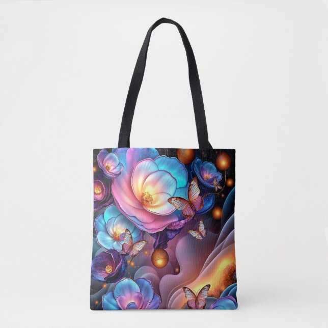 Blume und Schmetterlinge Tasche (Vorderseite)