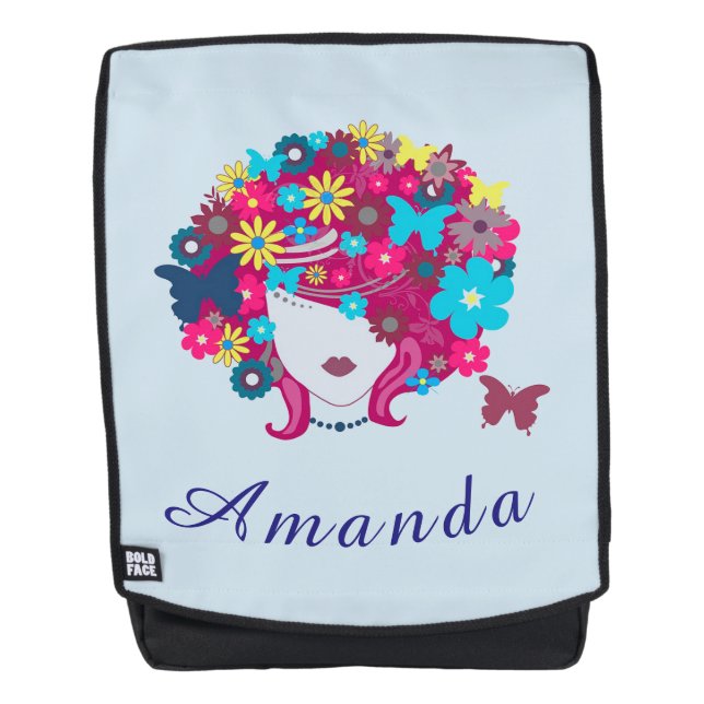 Blume und Schmetterlingsfoto Rucksack (Vorderseite)