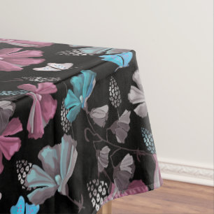 Blume- und Schmetterlingsmuster Tischdecke