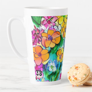 Blume und Schreiben Milchtasse