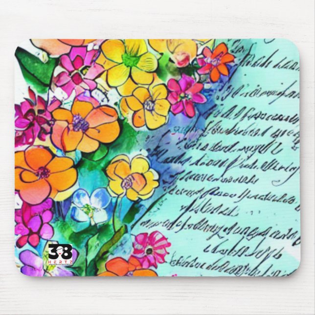 Blume und Schreiben Mousepad (Vorne)