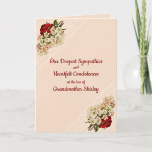 Blume und Spitzen Personalisiertes Beileid Karte
