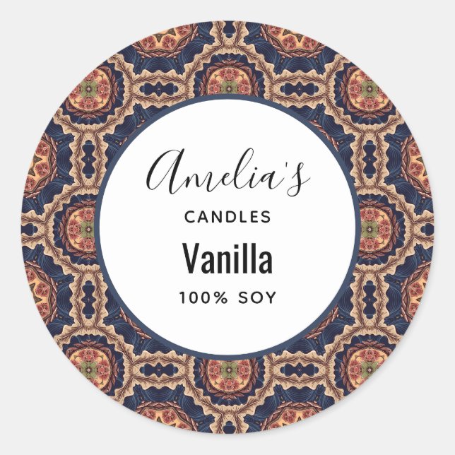 Blume und Star Shapes - Candle Business Runder Aufkleber (Vorderseite)