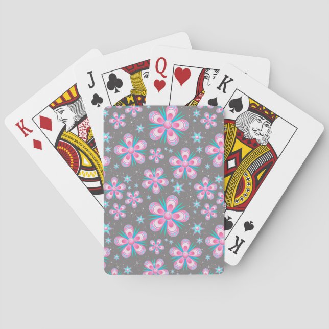 Blume und Stars spielen Karten Spielkarten (Rückseite)