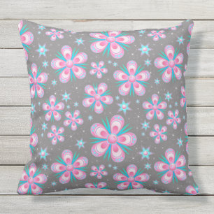 Blume und Sterne Kissen im Freien