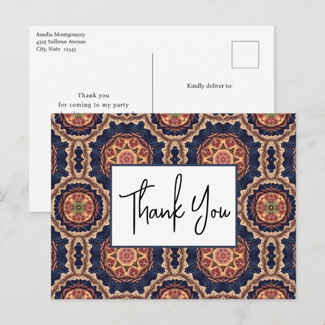 Blume und Sternenformen Dekorative Design Vielen D Postkarte (Vorne/Hinten)