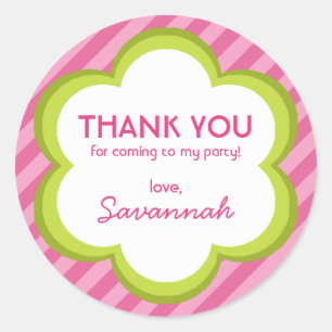 Blume und Streifen Danke, Aufkleber