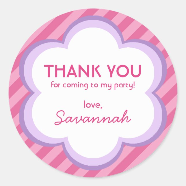 Blume und Streifen Danke, Aufkleber (Vorderseite)