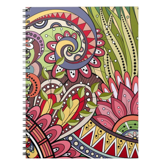 Blume und Swirl-P13-Notebook Notizblock (Vorderseite)