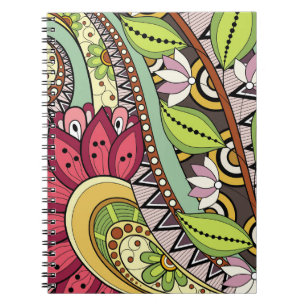 Blume und Swirl-P14-Notebook Notizblock