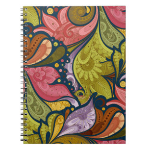 Blume und Swirl-P25-Notebook Notizblock