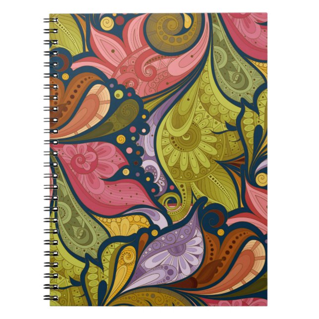 Blume und Swirl-P25-Notebook Notizblock (Vorderseite)