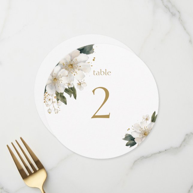Blume und Tischnummer von Hochzeiten (Vorderseite/Rückseite Beispiel)