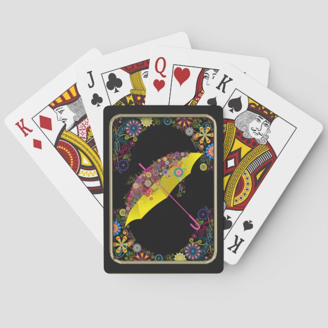 Blume und Umbrella Playing Cards Spielkarten (Rückseite)