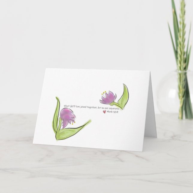 Blume und Verlobung für Wasserfarben Karte (Vorderseite)